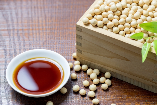 soy beans and soy sauce